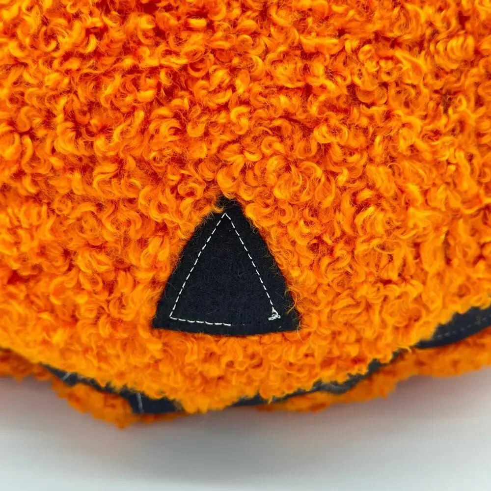 New Large Plush Sherpa Jack O Lantern Pumpkin Pillow Halloween Plush Storehouse